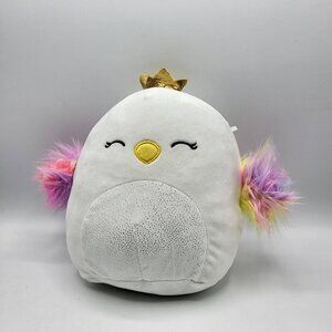 Squishmallow Serena The Swan 8” Iridescent‎ Belly Golden Crown White Soft Plush